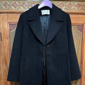 Fleurette 100% Wool Coat - Black, M